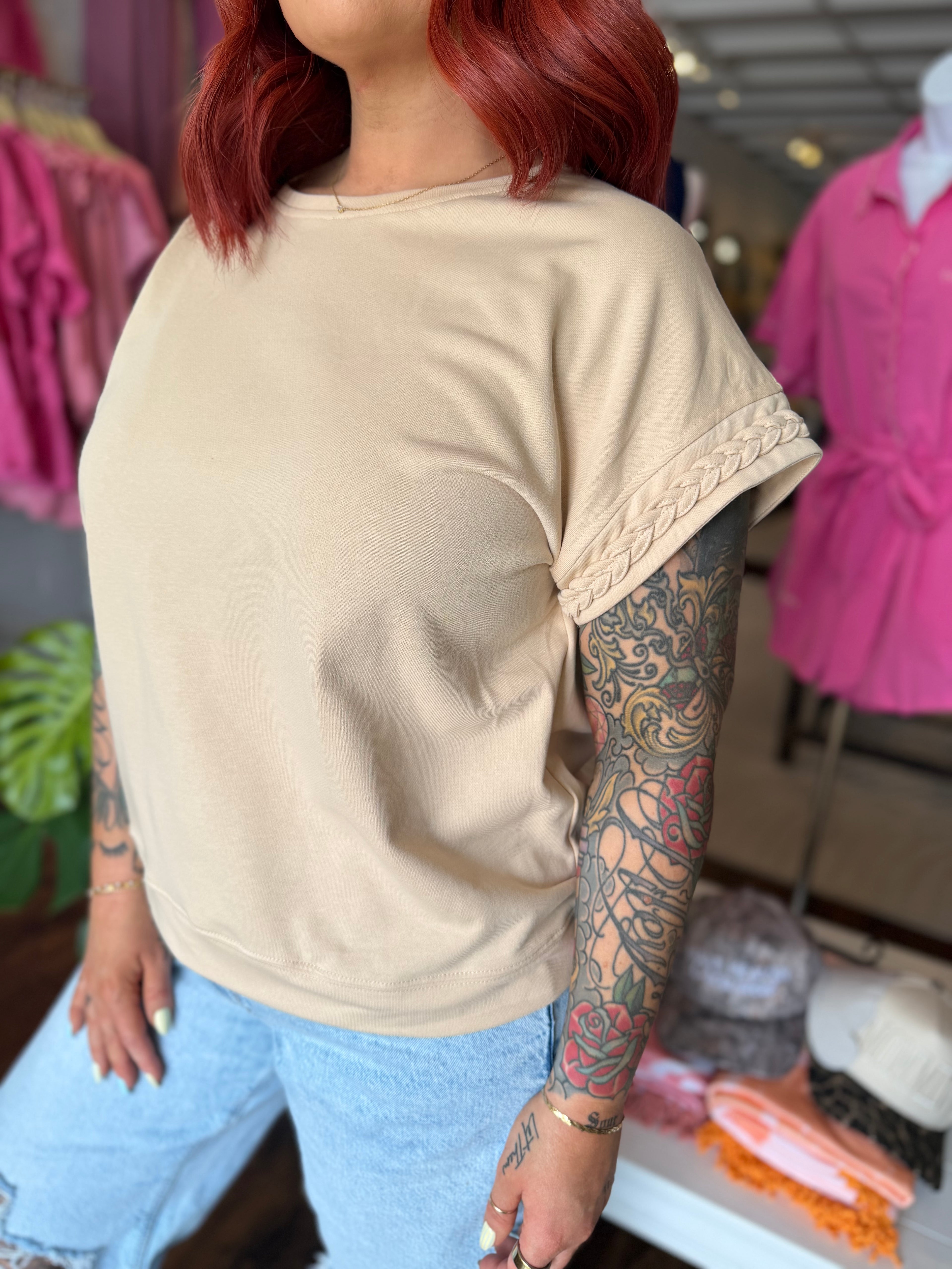 Round Neck French Terry Top