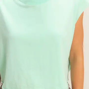 Crewneck Sleeveless Boxy Top - Mint