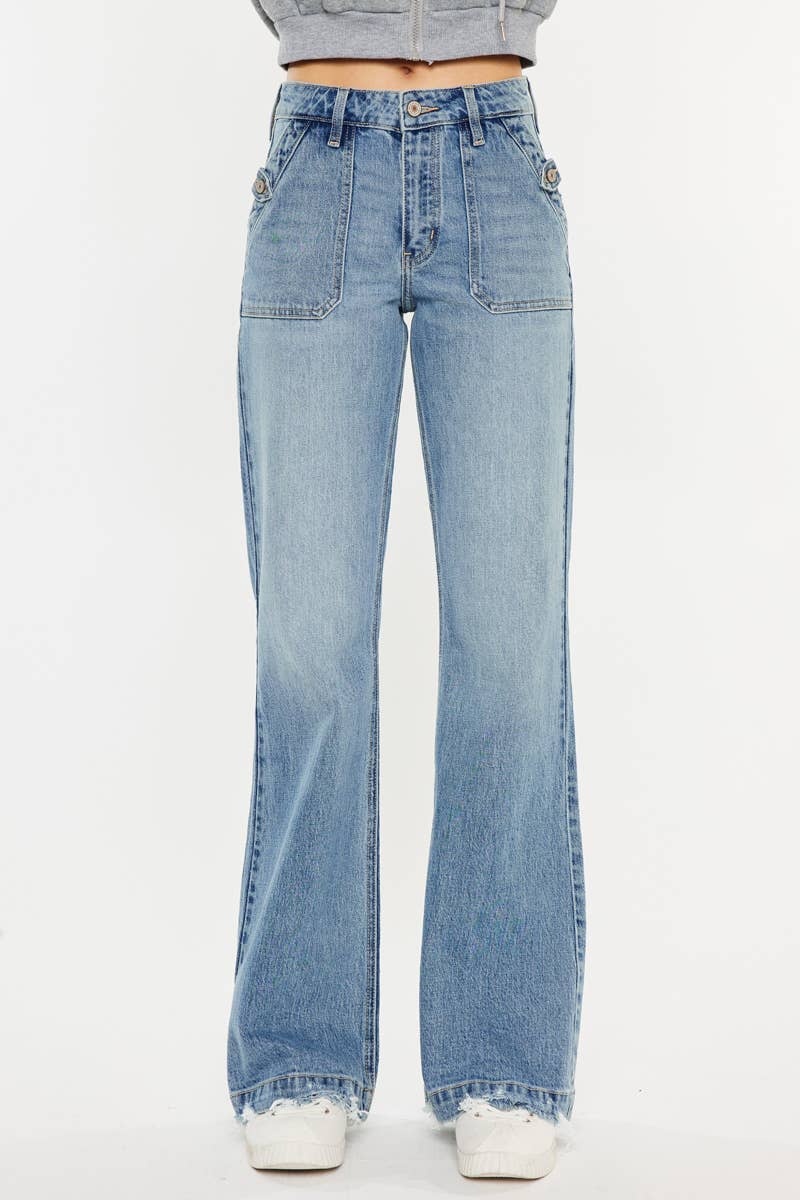 HIGH RISE WIDE FLARE JEANS