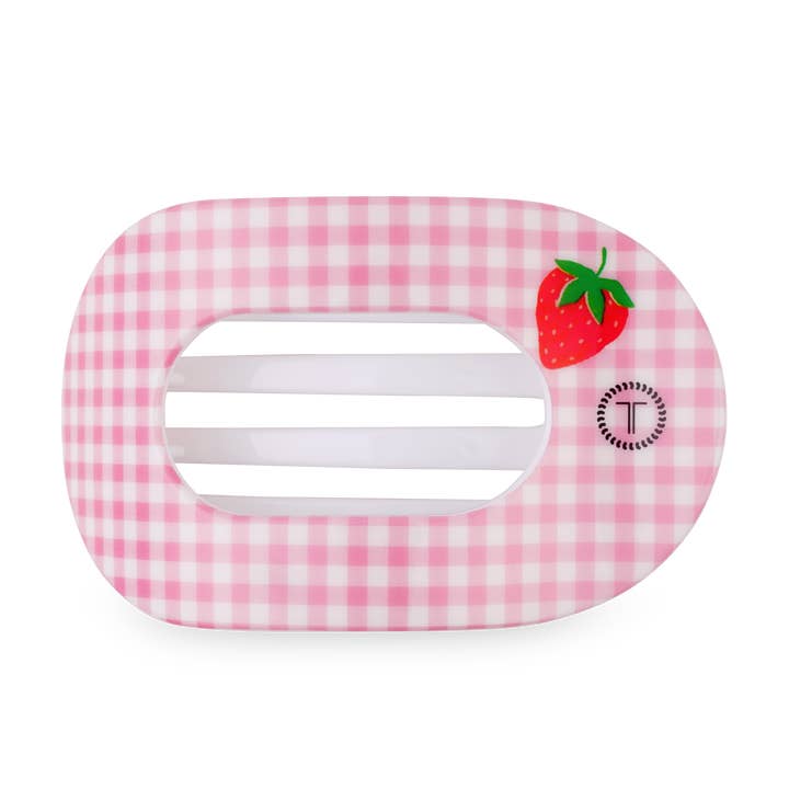 Flat Round Hair Clip - Large - Strawberry