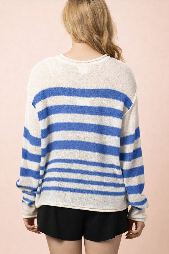 Striped Oversized Knit Summer Sweater