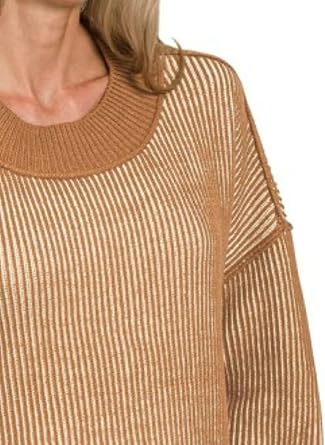 Exposed Seam Two Tone Sweater