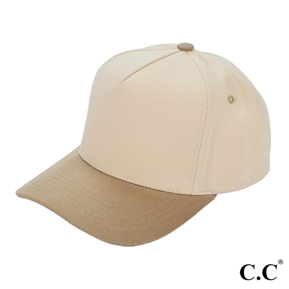 Beige Two Tone Canvas Trucker Hat