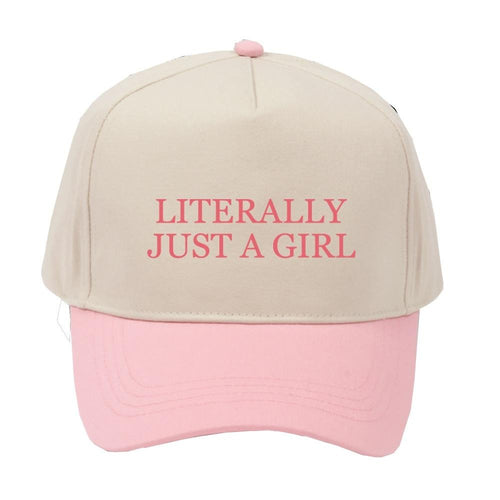 "Literally Just A Girl" Two-Tone Baseball Cap