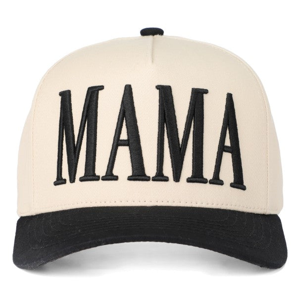 Two Tone Embroidered "MAMA" Trucker Cap
