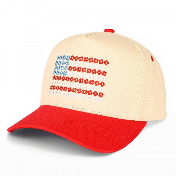Flower American Flag Hat