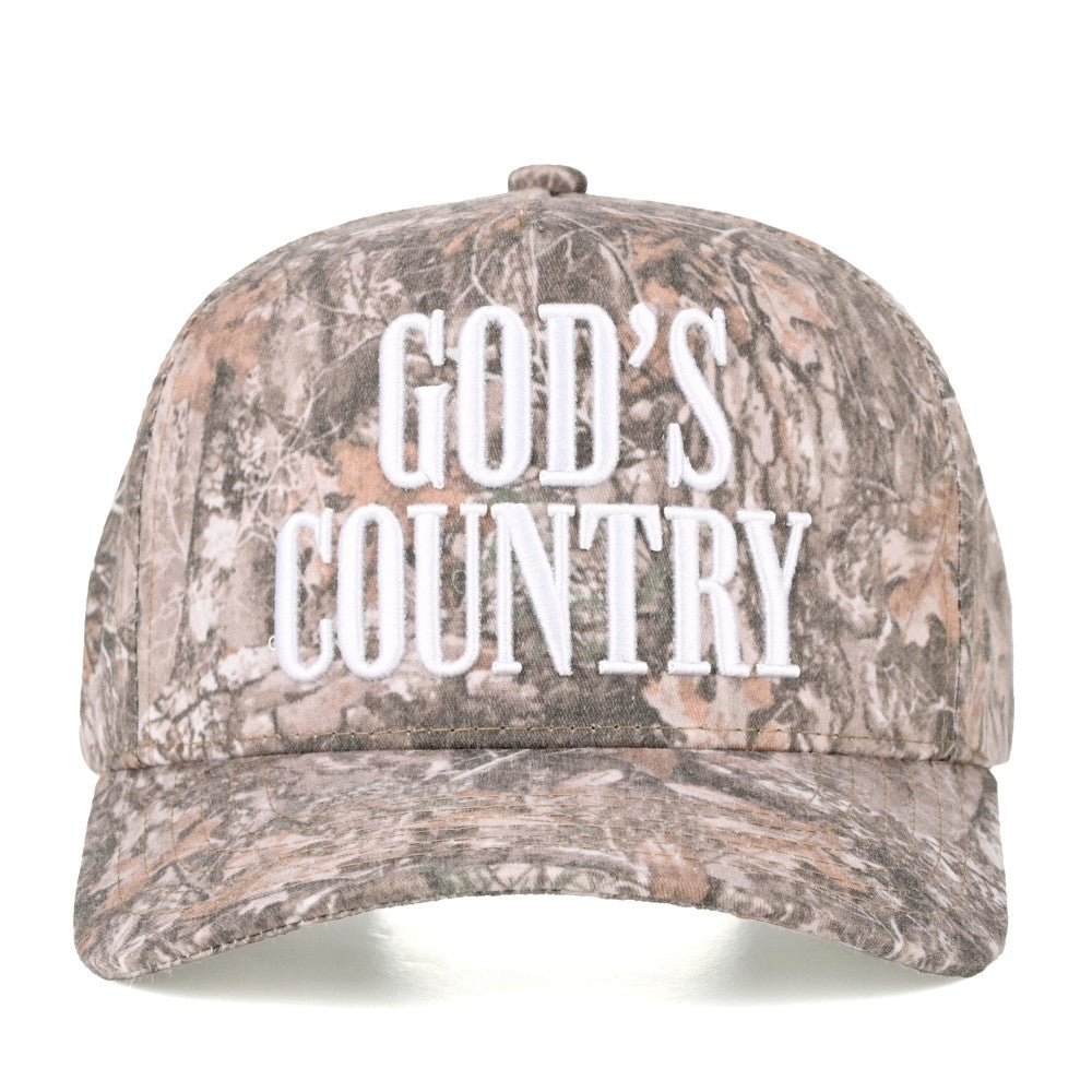 Canvas Embroidered "God's Country" Baseball Cap