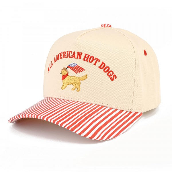 "ALL AMERICAN HOT DOGS" Embroidered Two Tone Baseball Cap