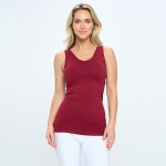 Seamless Reversible V-Neck Tank Top - Burgundy