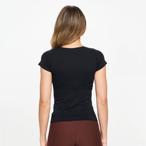 Women's Seamless Crew Neck Short Sleeve Top