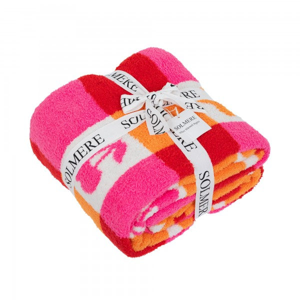 Checkered Flowers & Cherries Blanket