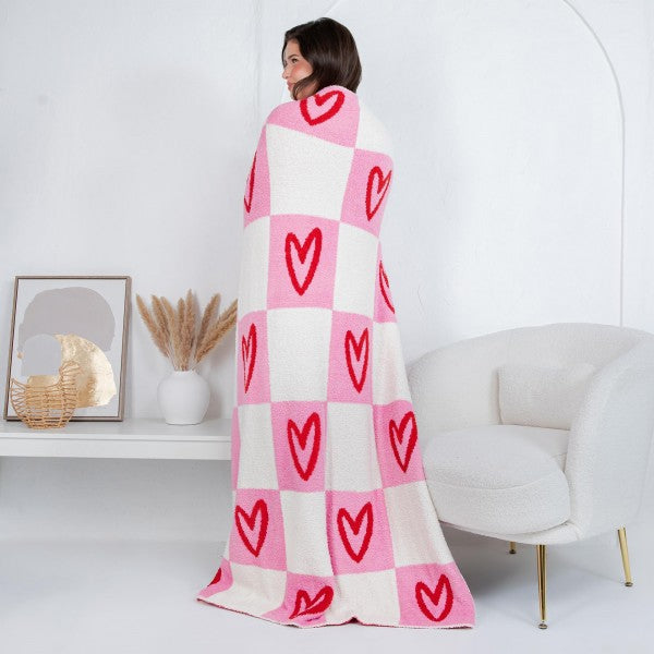 Checkered Hearts Blanket