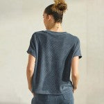 Corduroy Short Sleeve Top - Denim