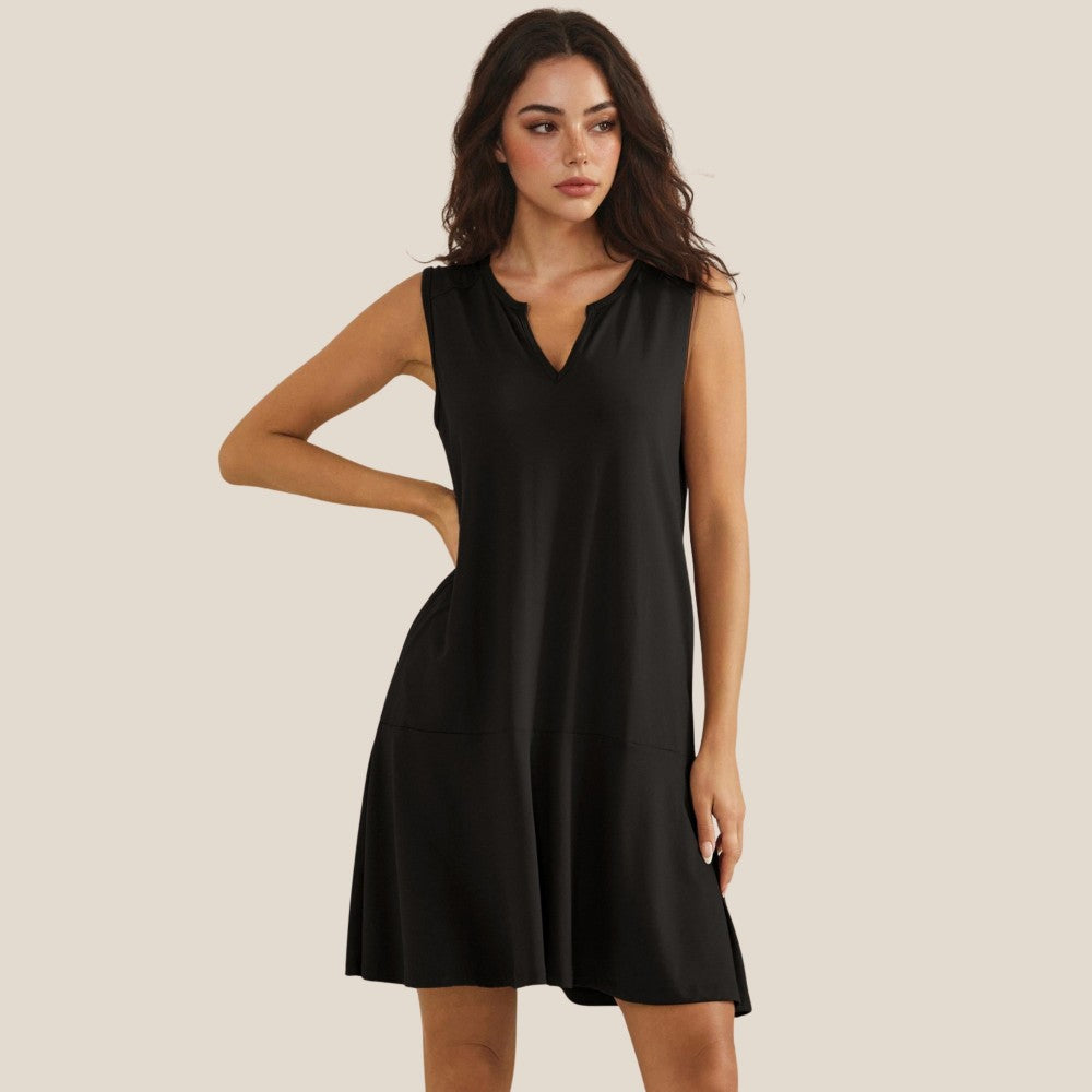 Flowy Sleeveless Dress - Black