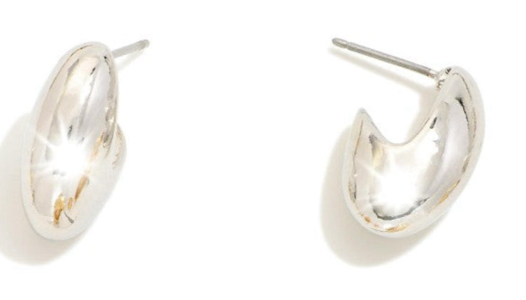 Silver Half Huggie Hoop