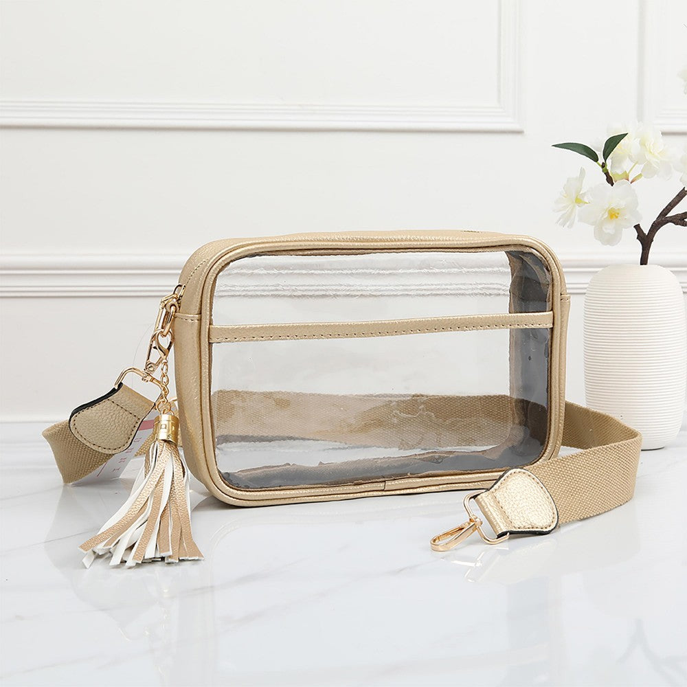 Clear Cross Body Bag - Gold