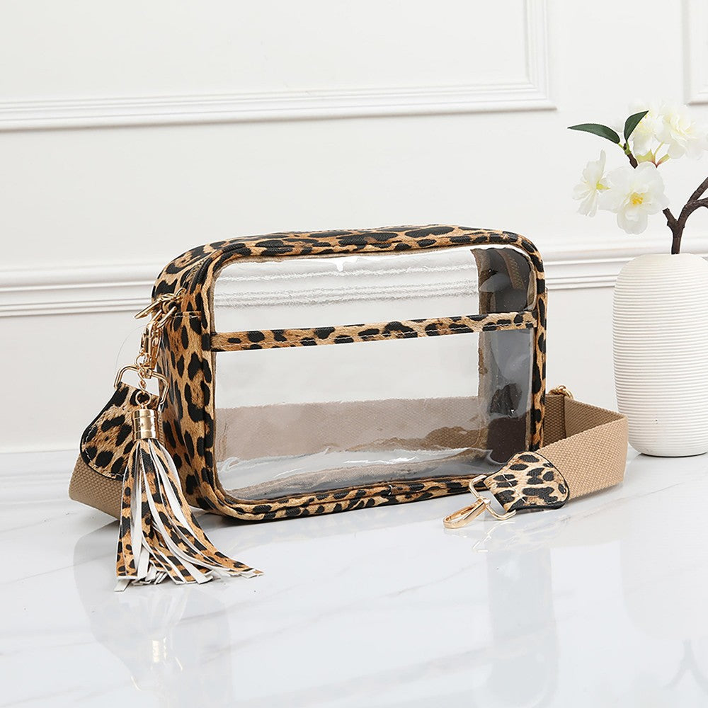 Clear Cross Body Bag - Leopard