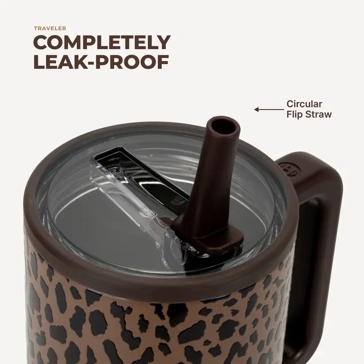 Brown Leopard HydroJug 32 oz