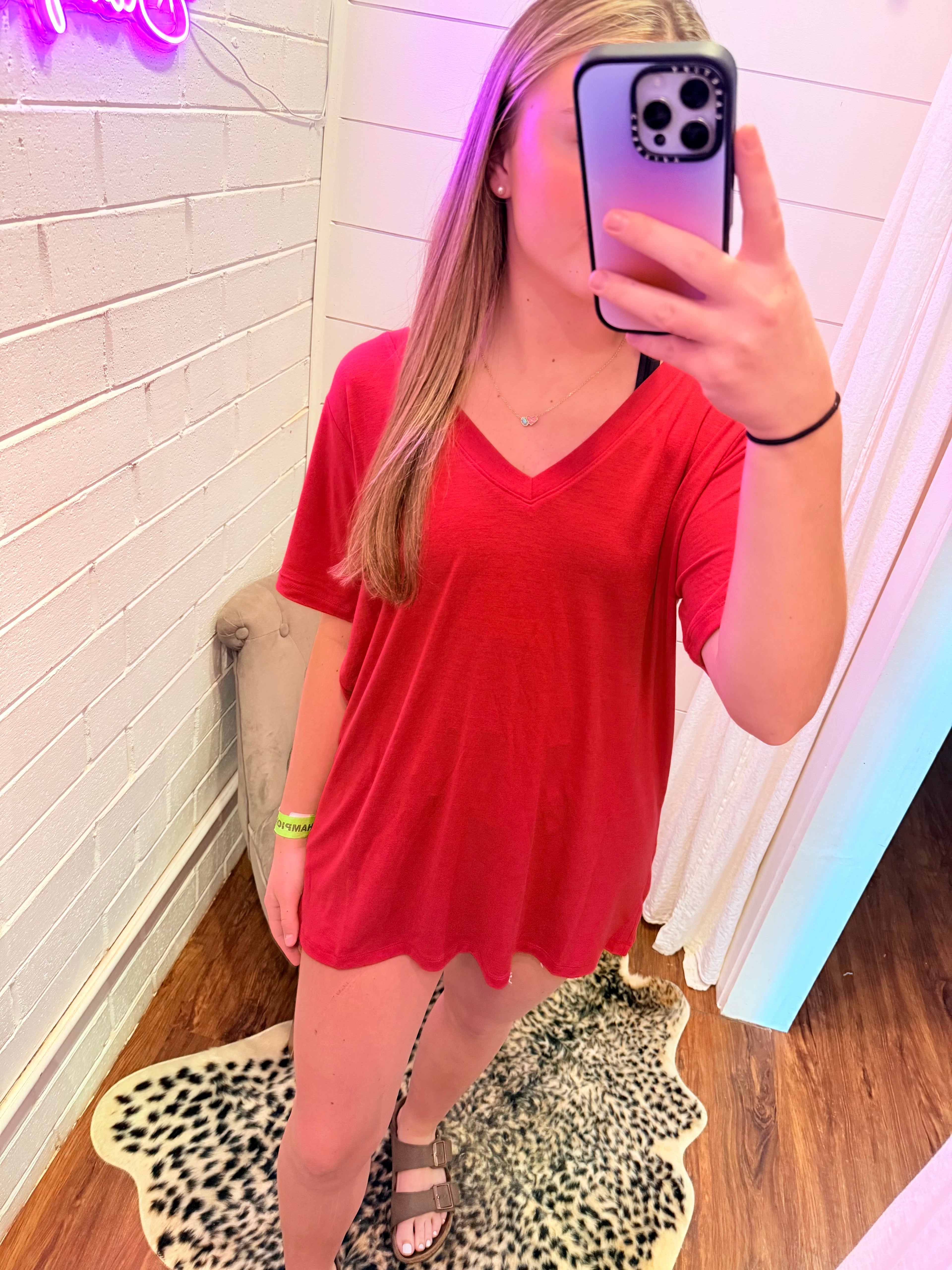 Ruby Plus Short Sleeve V-neck Tee