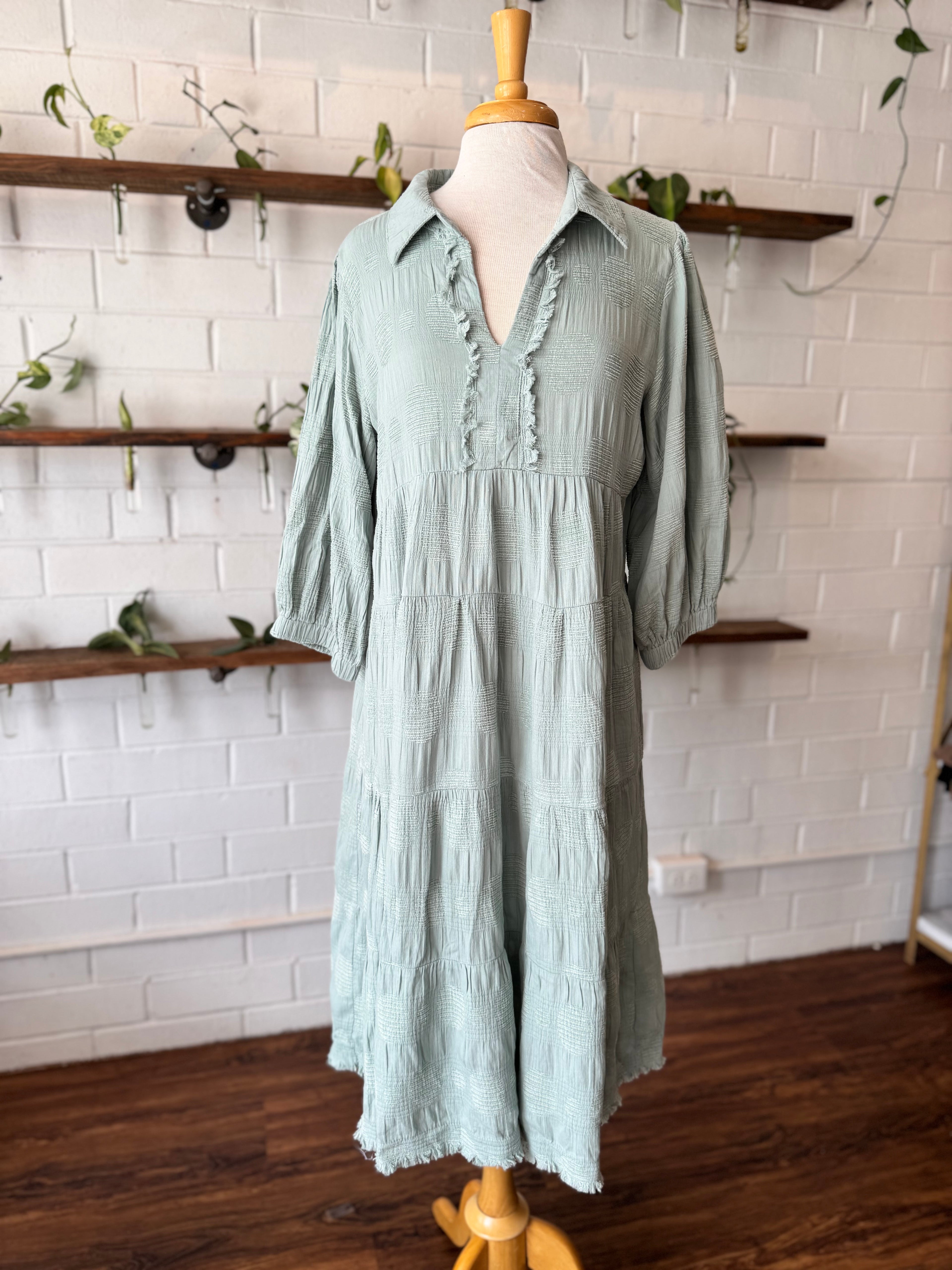 3/4 Sleeve Midi Dress