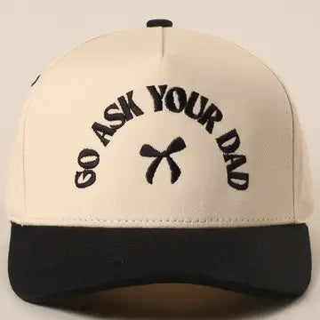Go Ask Your Dad Embroidery Two-Tone Trucker Hat