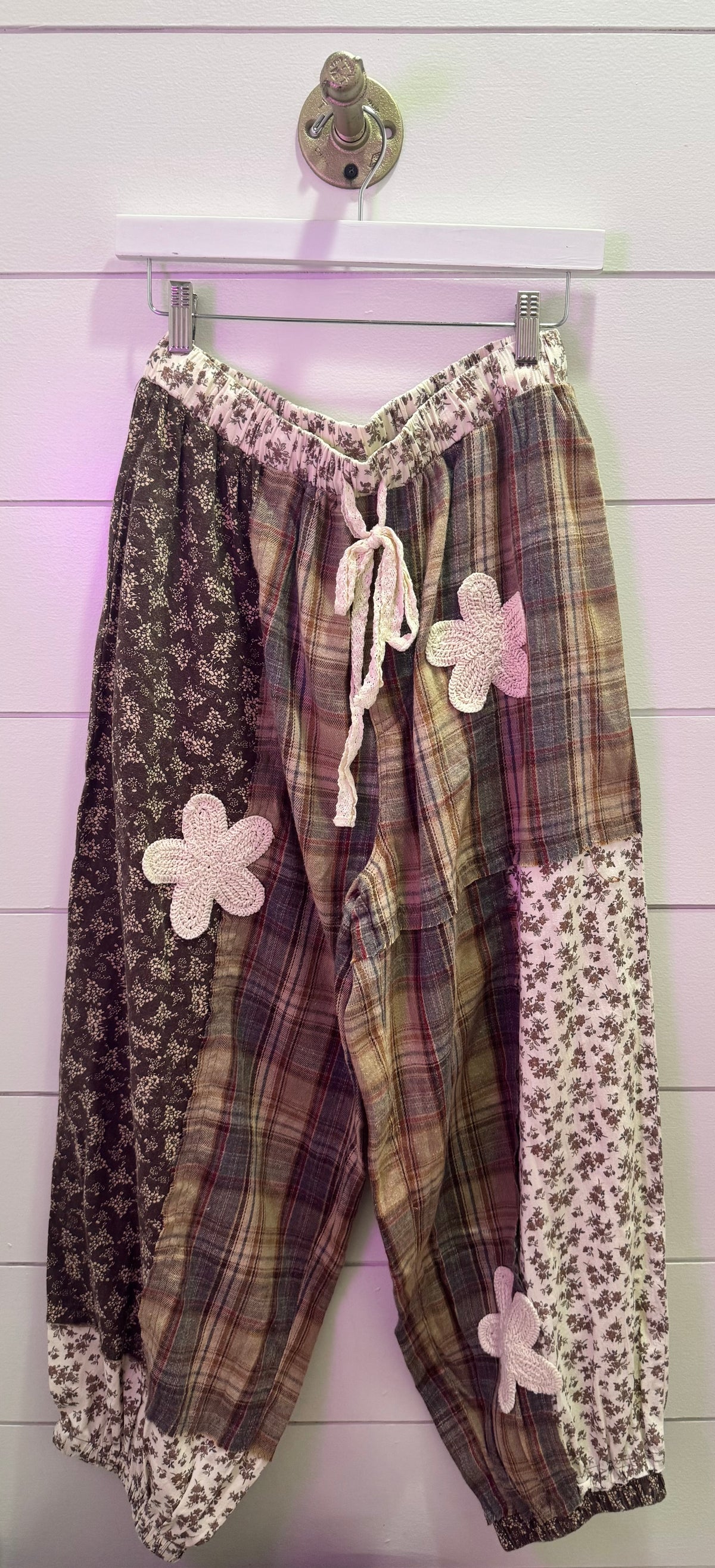 Easel Flannel Patchwork Pants