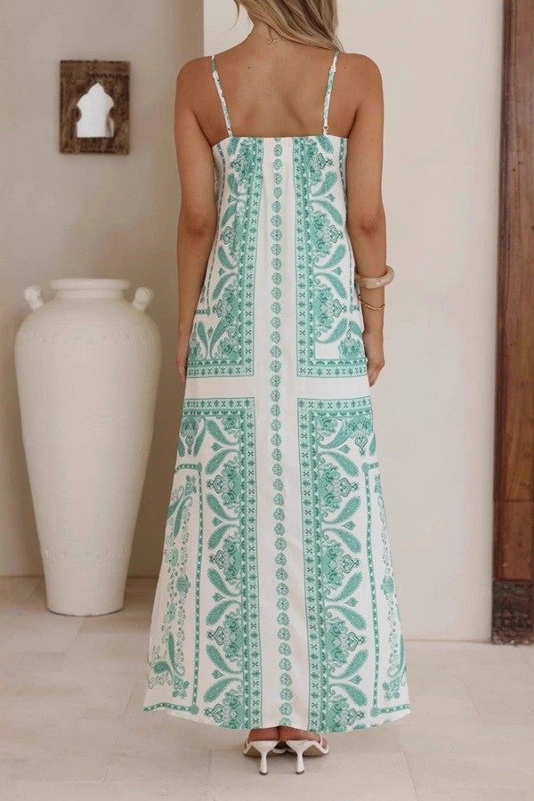 Paisley Print Maxi Dress