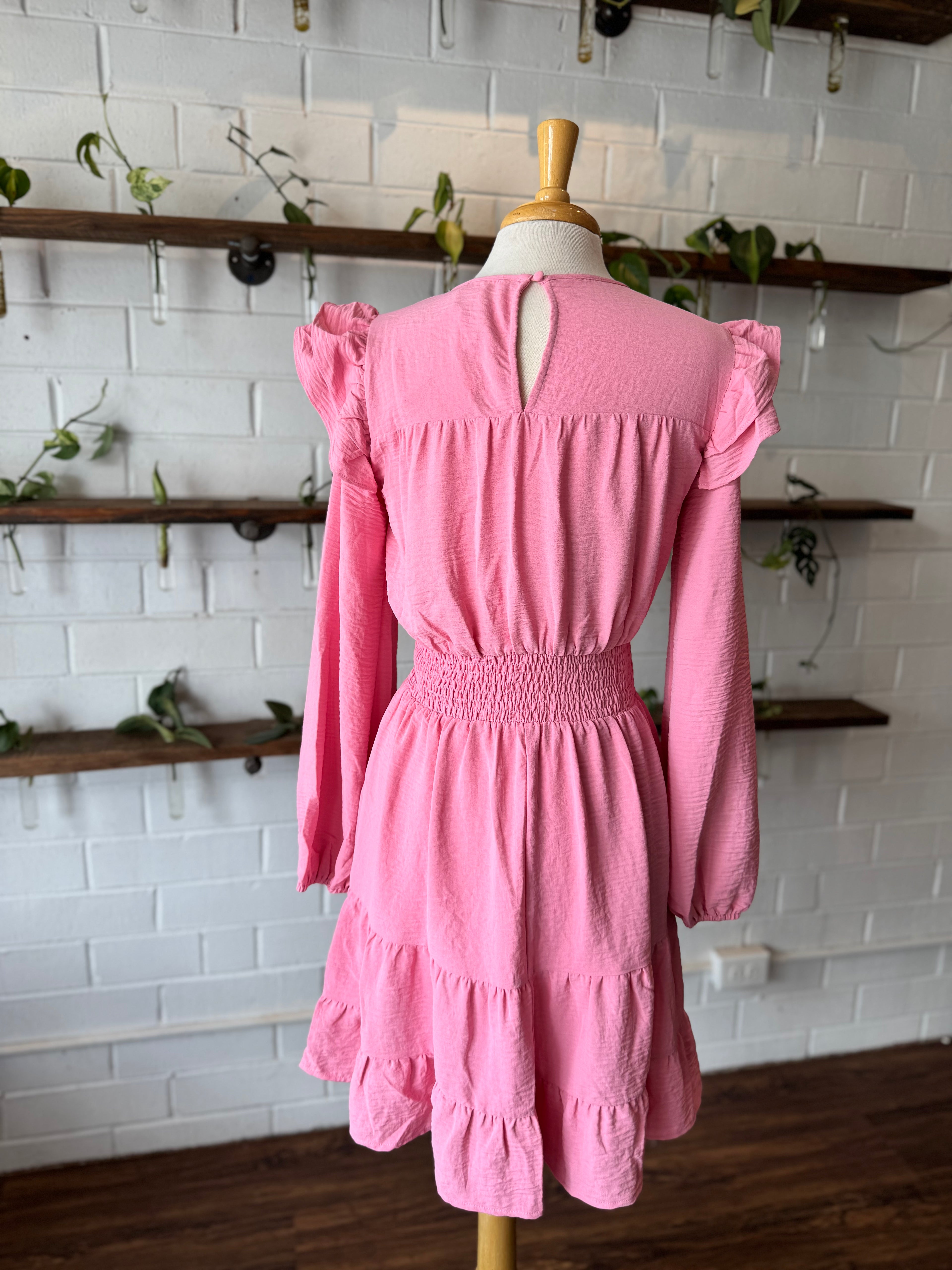 Layered Ruffle Sleeve Dress