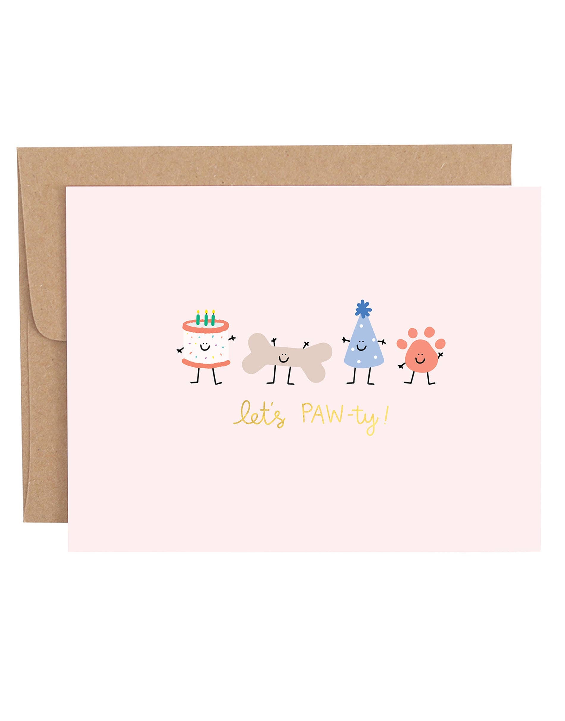 Let's Pawty Dog Paw Celebration Greeting Card