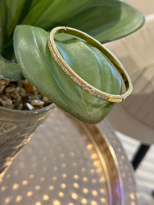 Rhinestone Inspired Cuff Gold