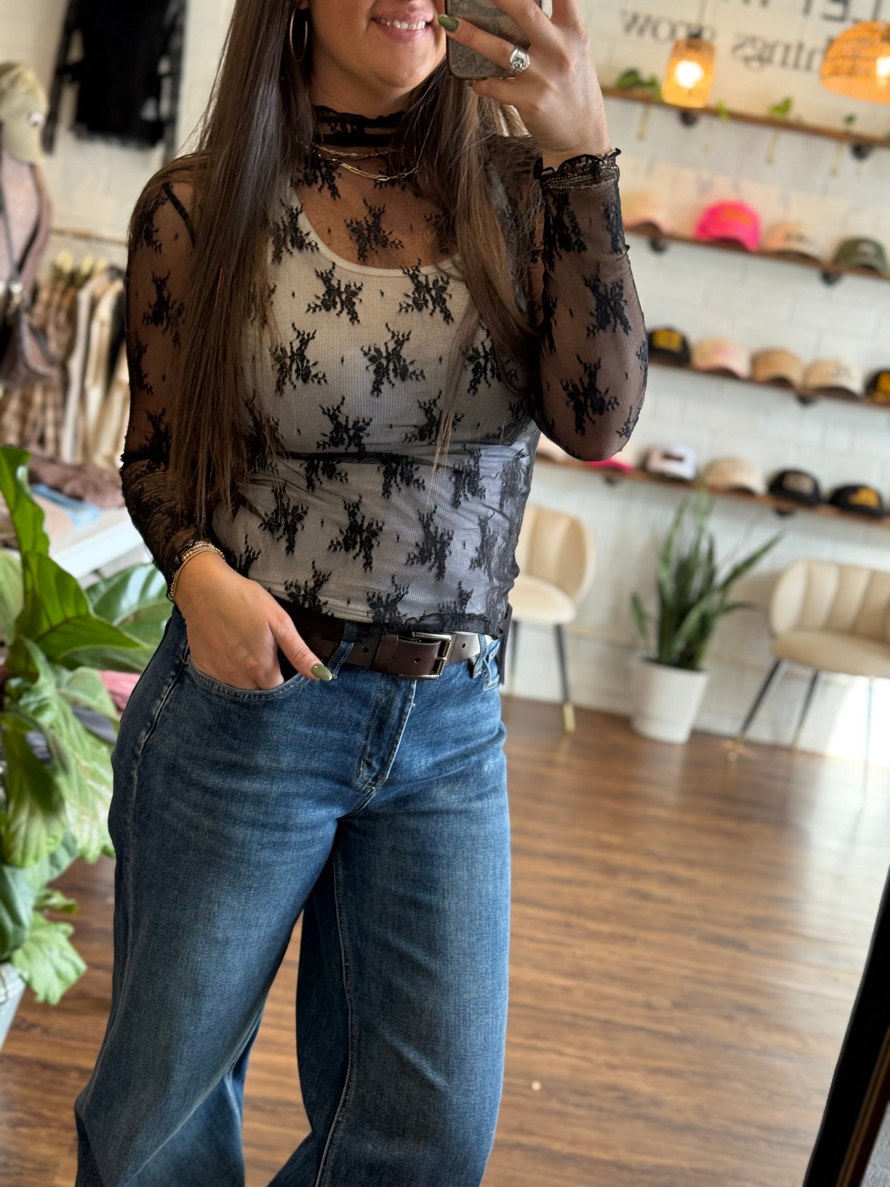 Lace Long Sleeve - Black