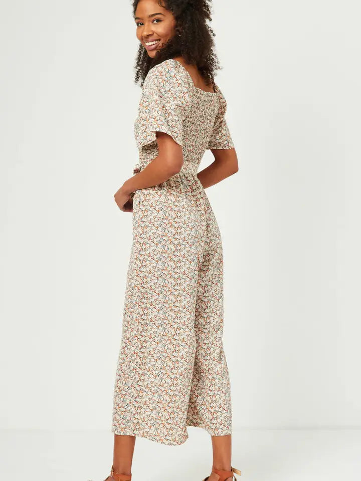 Square Neck Belted Palazzo Jumpsuit