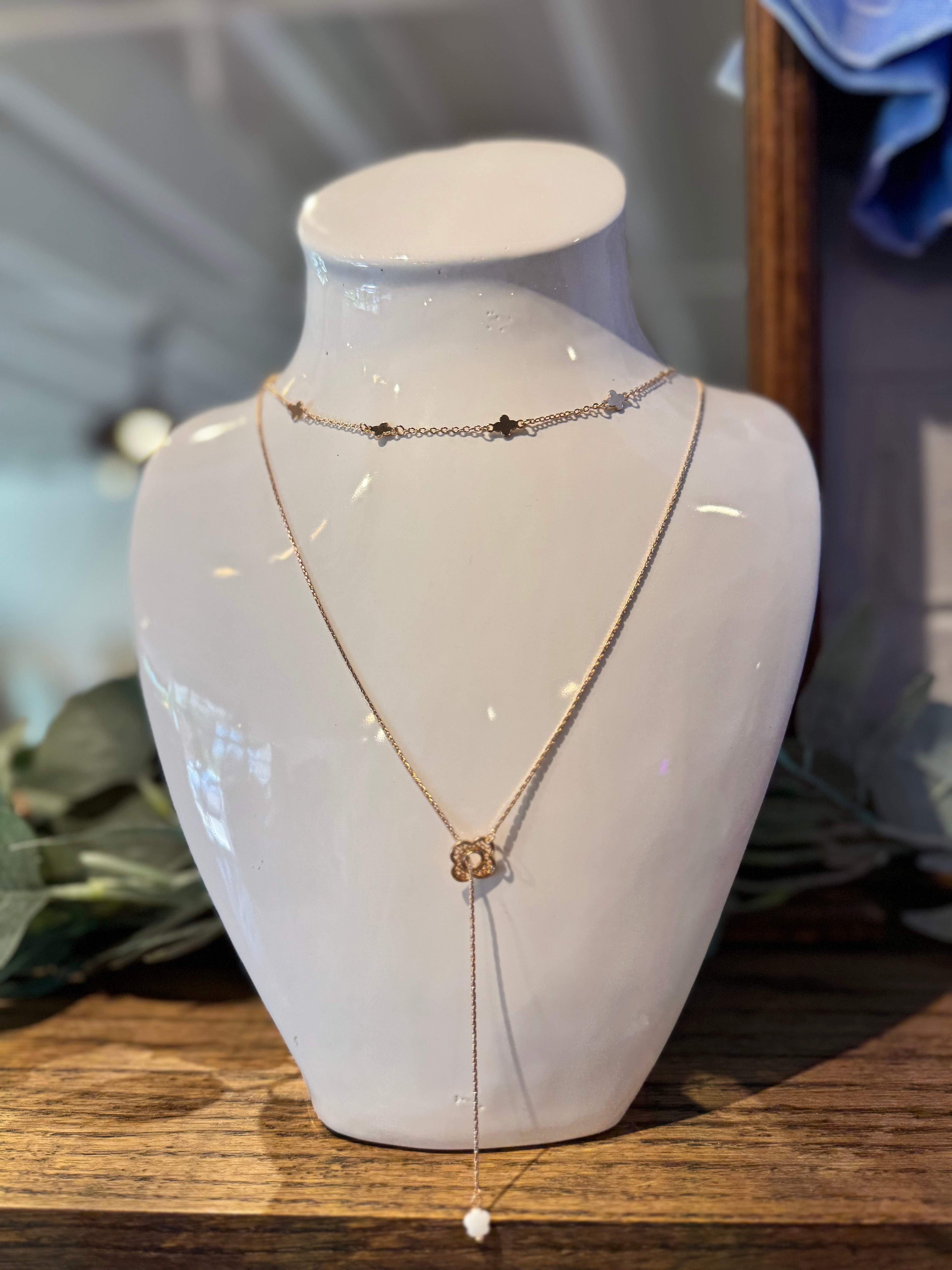 Lariat Double Layer Necklace