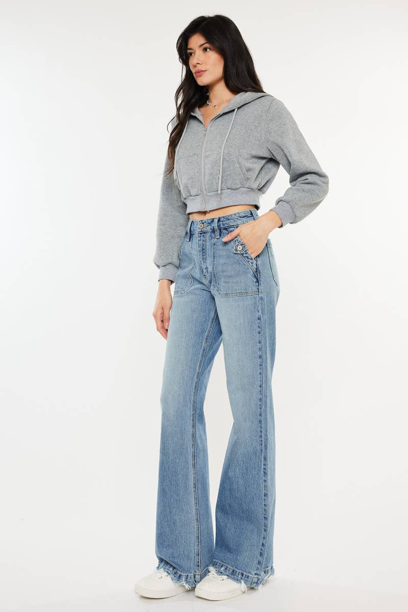 HIGH RISE WIDE FLARE JEANS