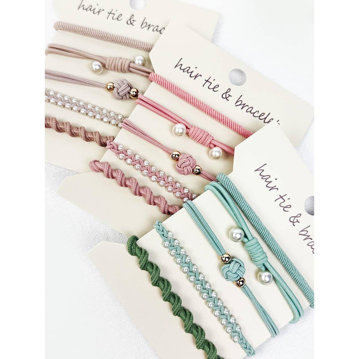 Boho Inspired Pearl Detail Hair Tie Bracelets