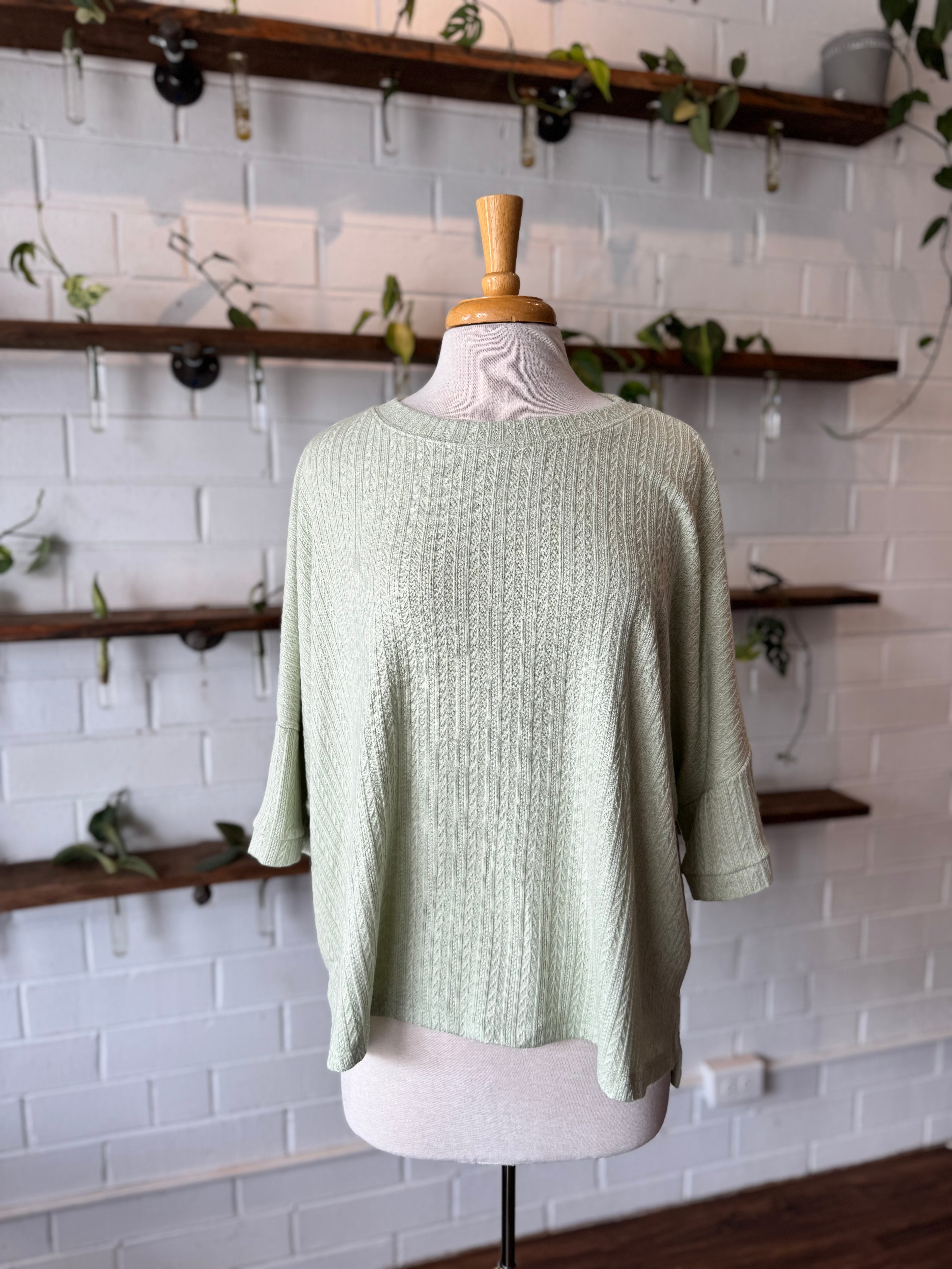 Light green textured Top