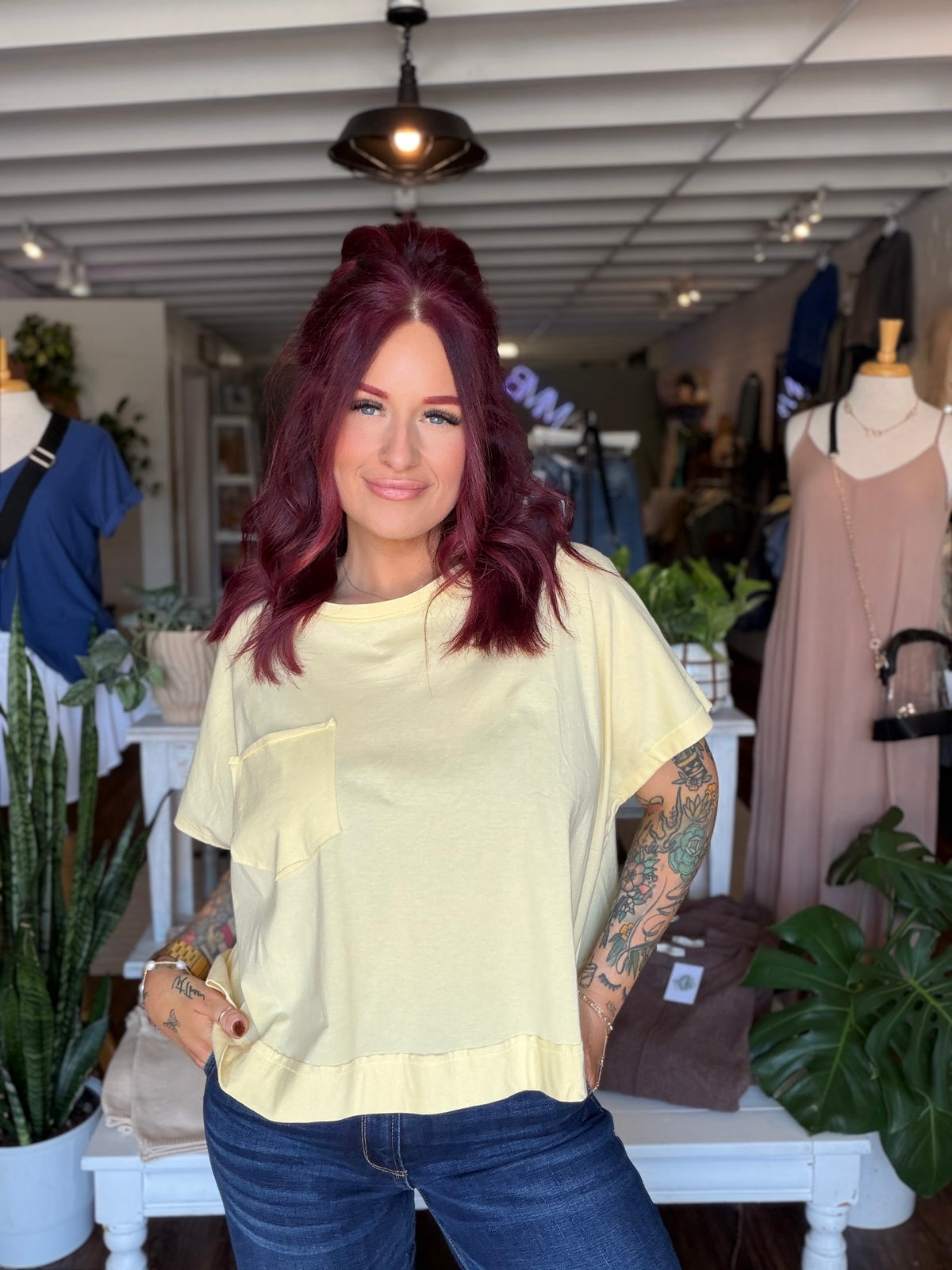 Oversized Boxy Top butter yellow