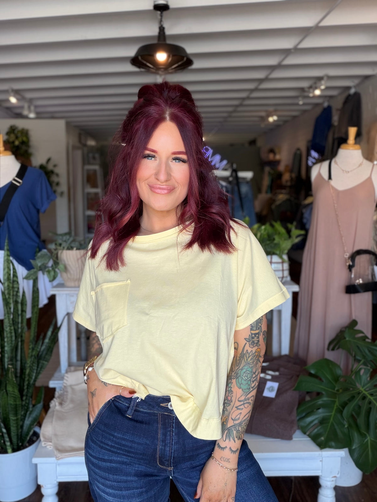 Oversized Boxy Top butter yellow