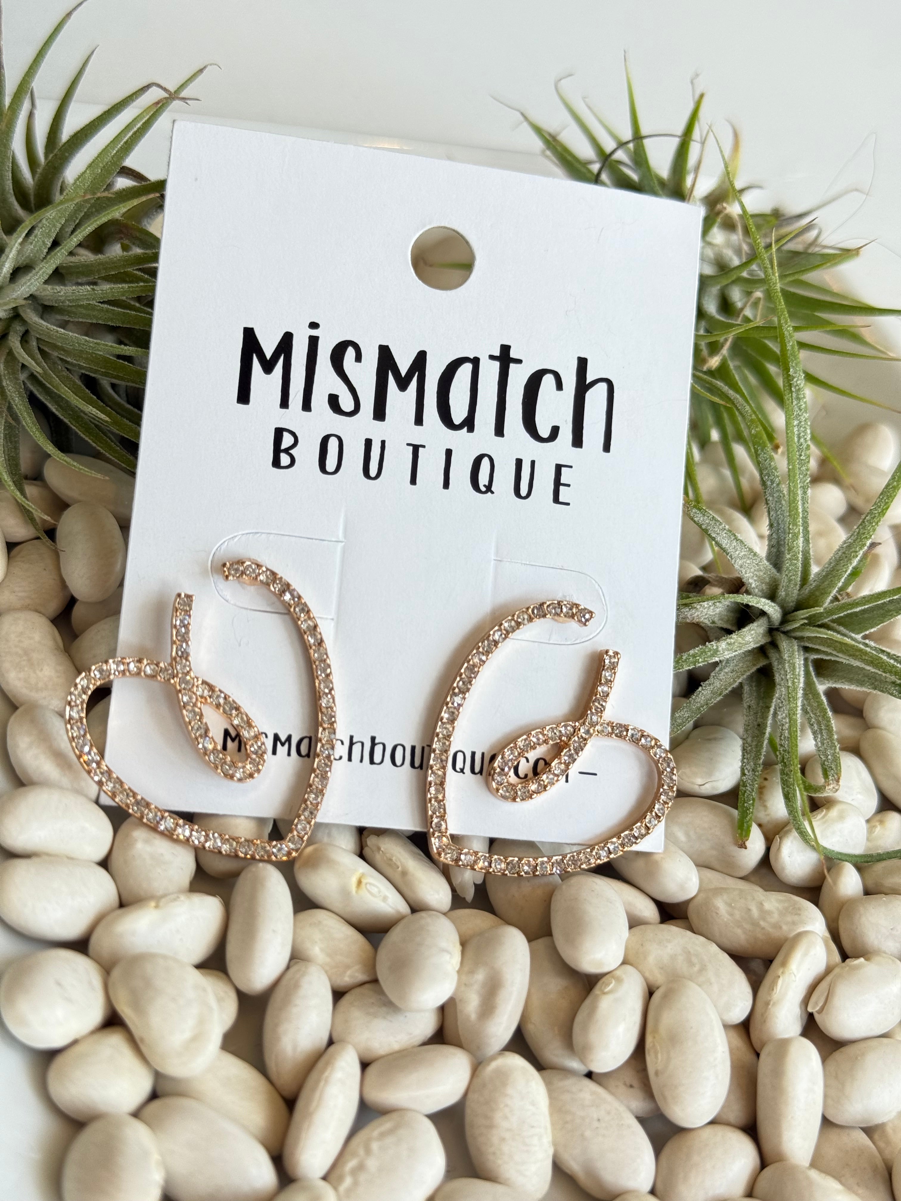 Heart Sparkle Stud Earrings