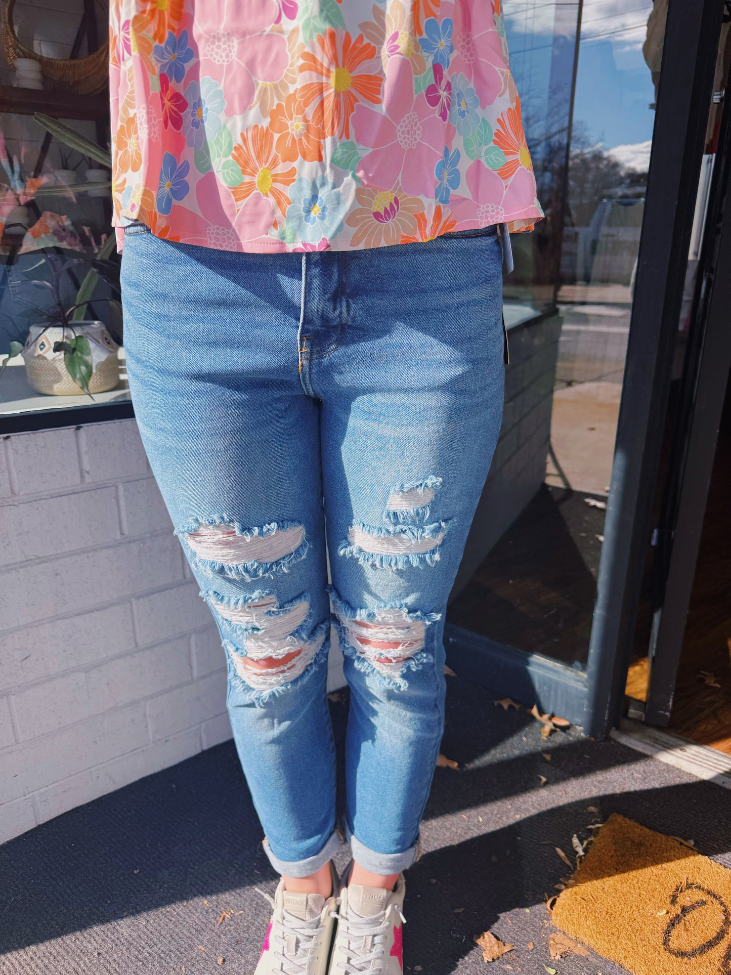 High Rise Slim Boyfriend Jeans