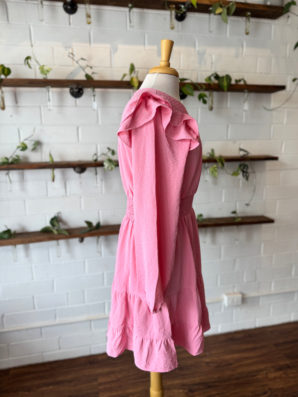 Layered Ruffle Sleeve Dress