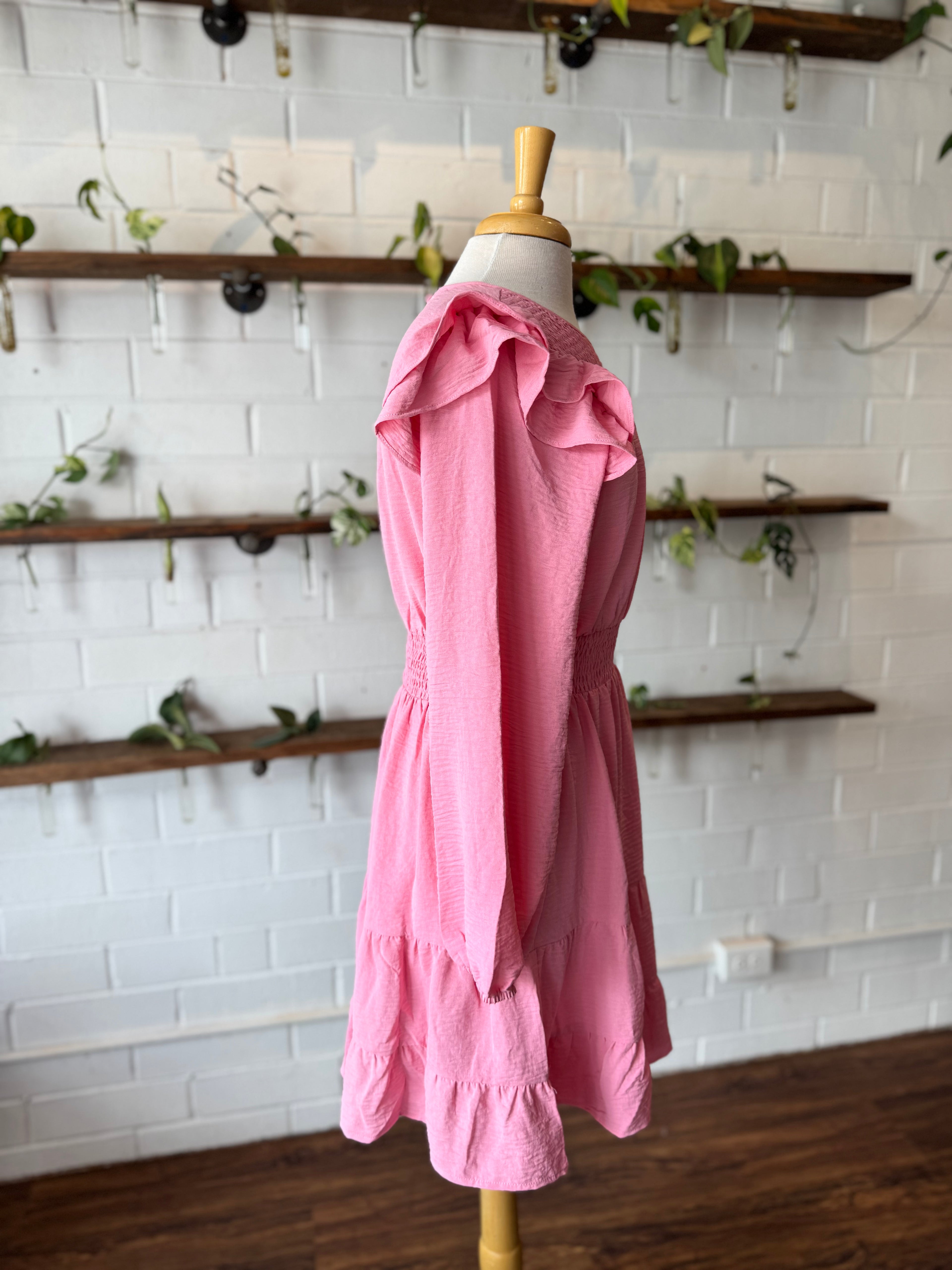 Layered Ruffle Sleeve Dress