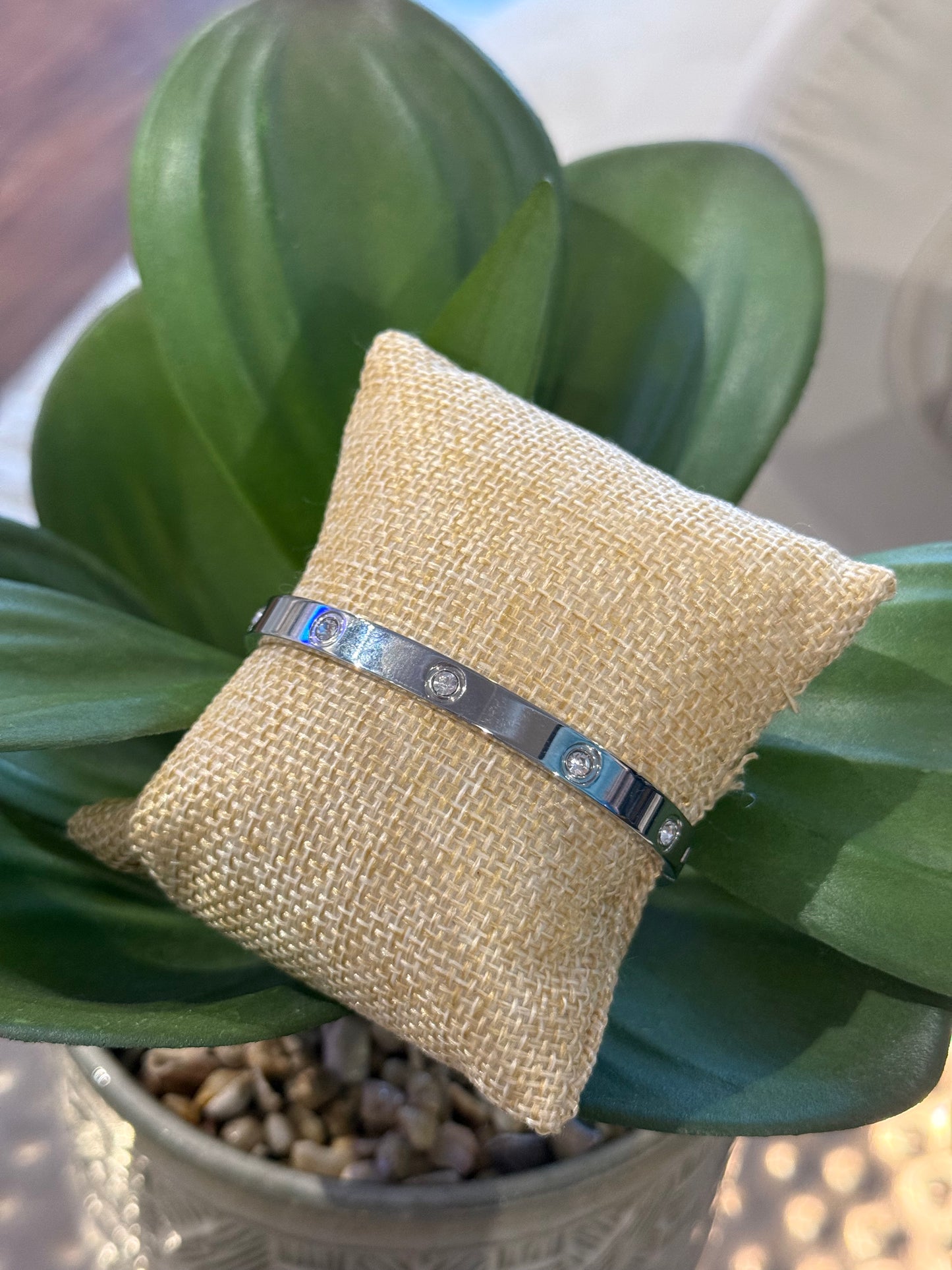 Cartier Inspired Silver Thick Cuff