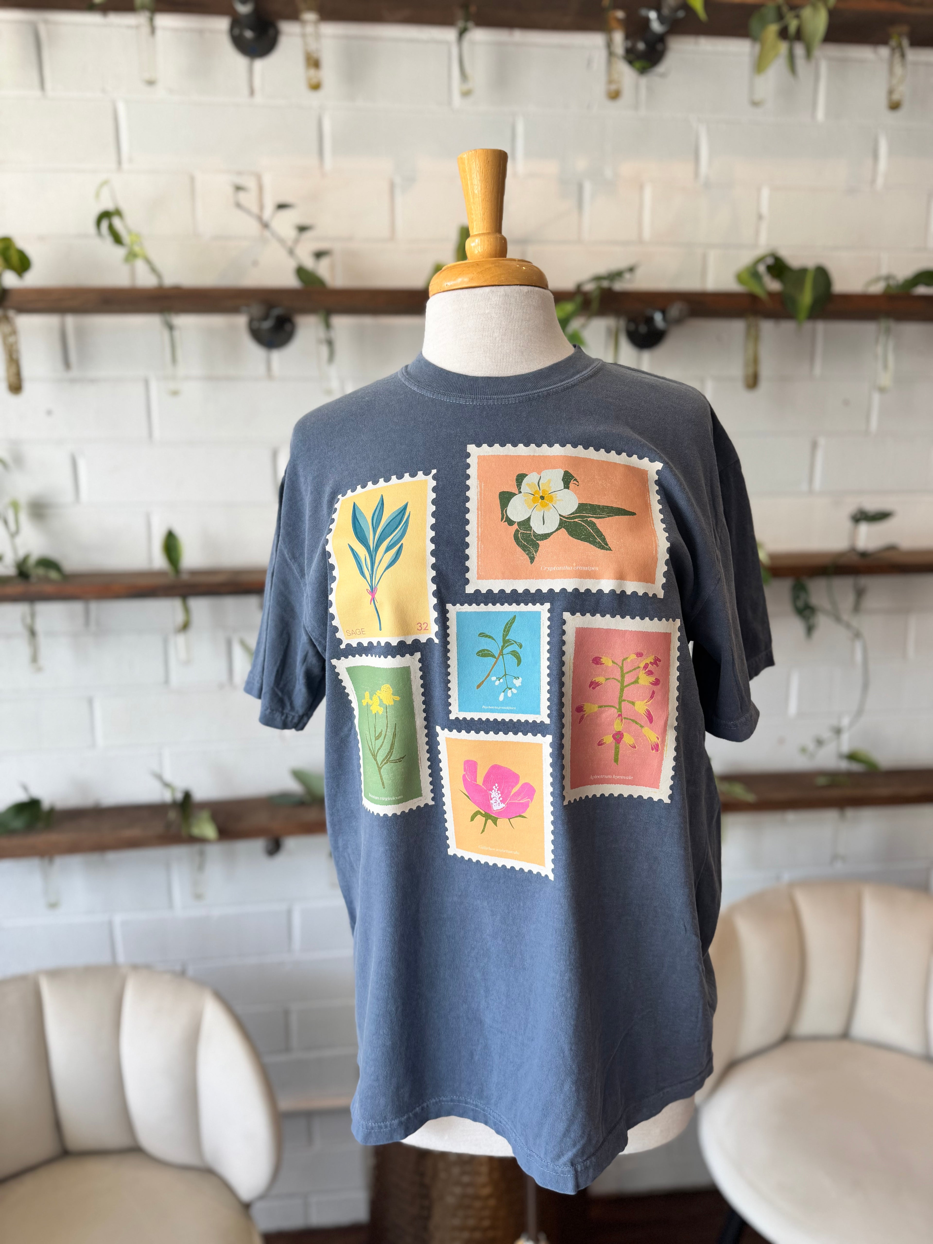 Stamp Graphic Tee Navy