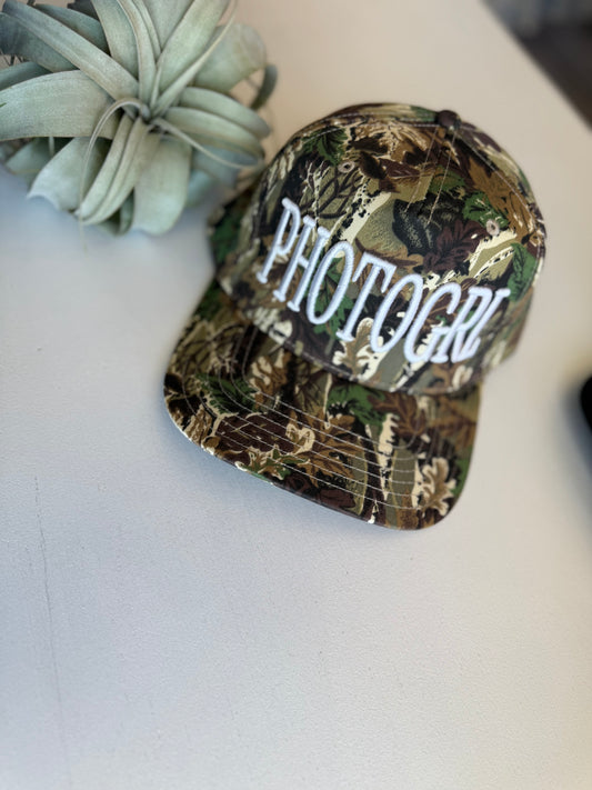 Photo Girl Trucker Hat Camo