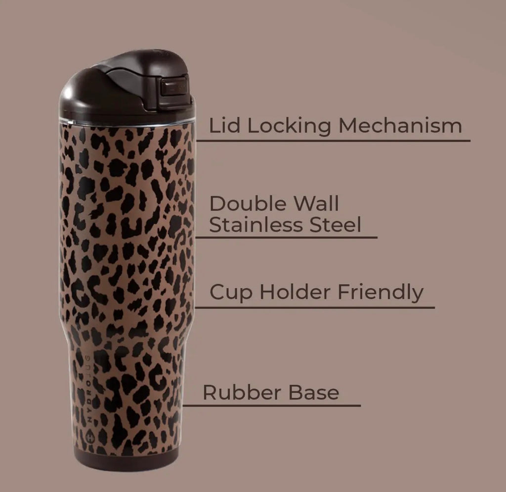 Brown Leopard HydroJug 32Oz Ease20