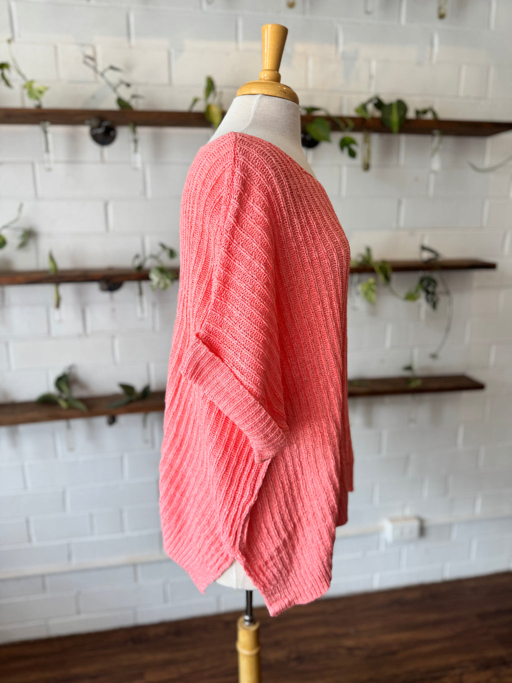 Pocket Knit Summer Sweater - Salmon