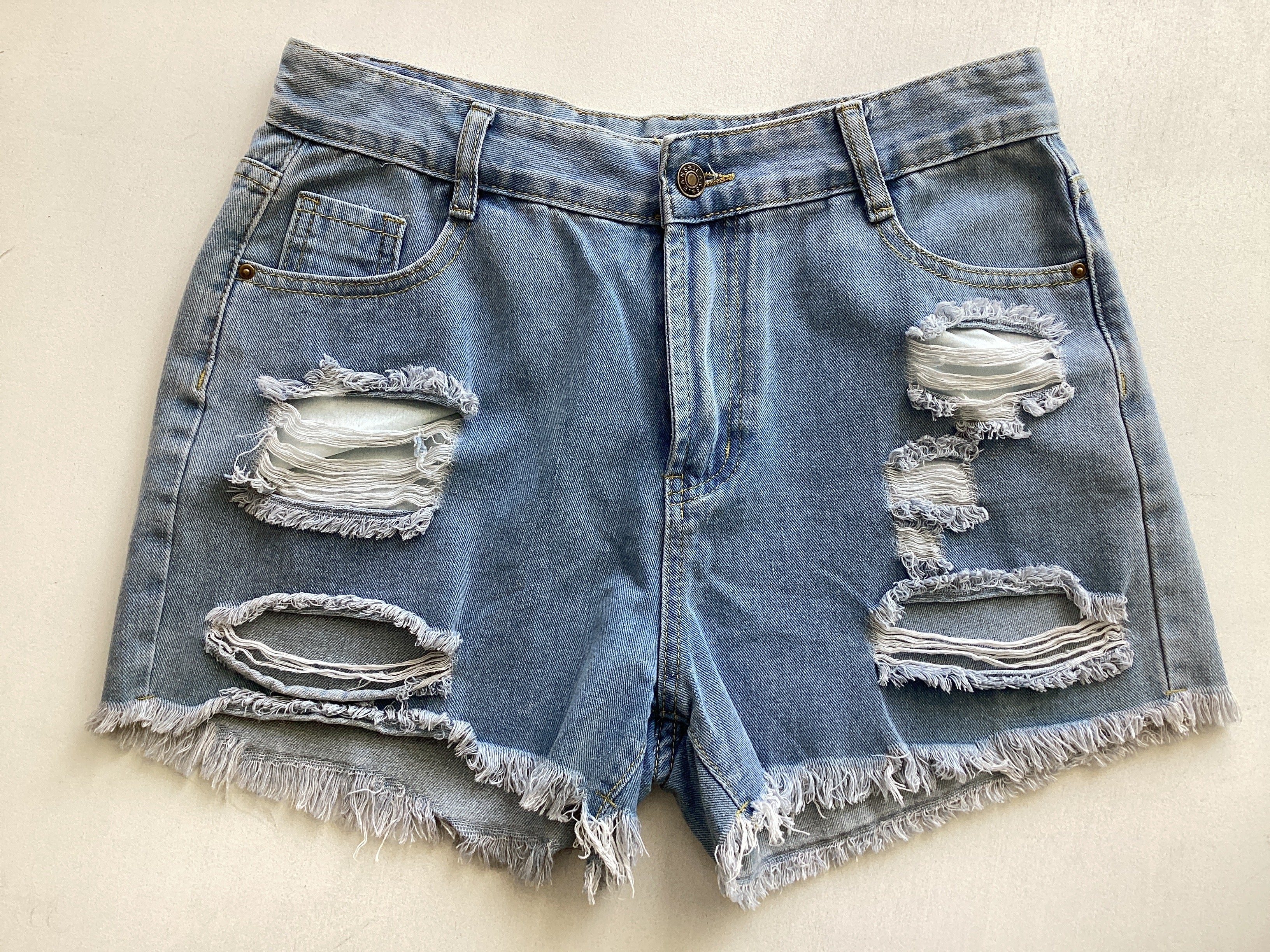 Tassel High Waist Slim Denim Shorts