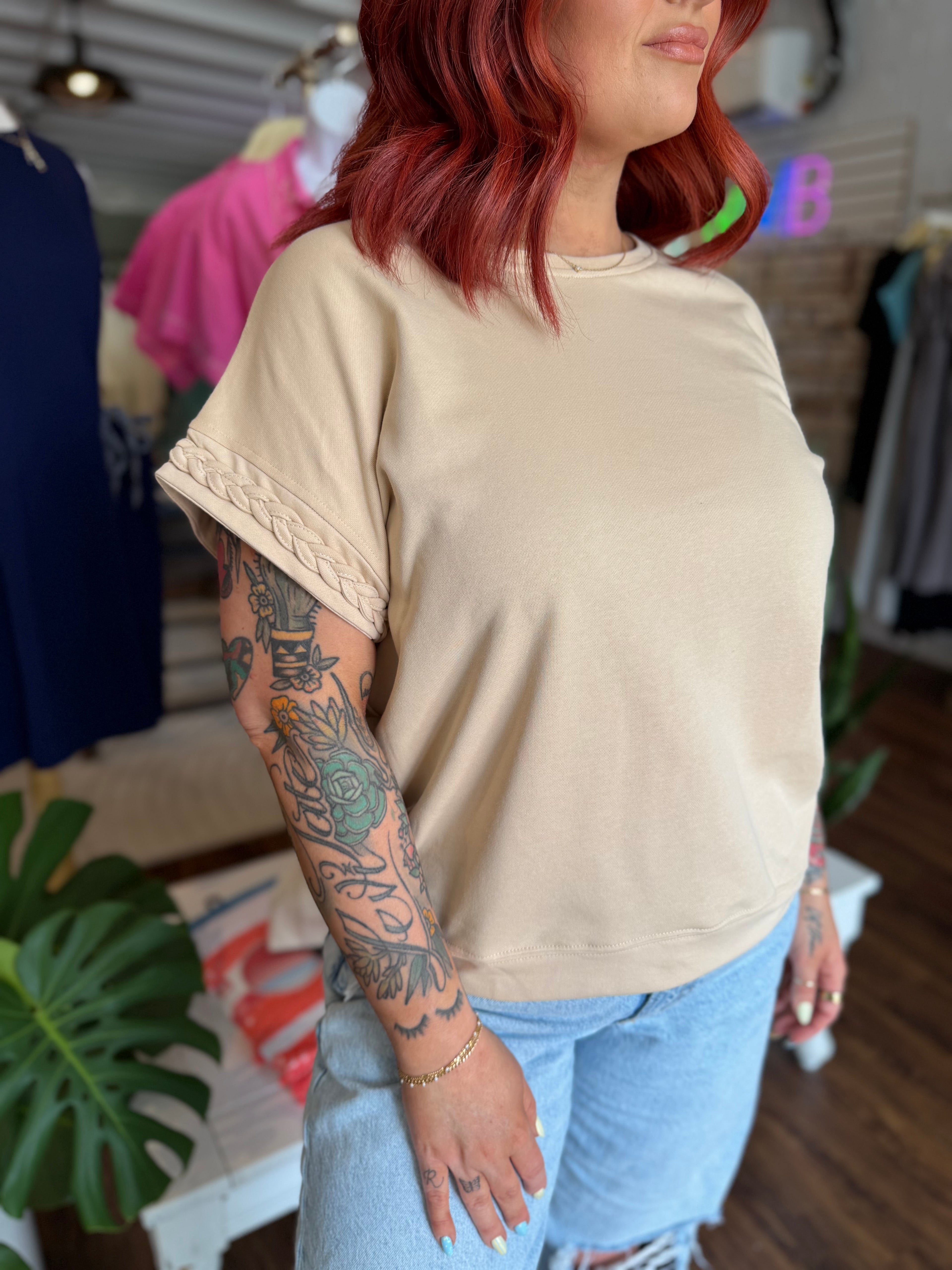 Round Neck French Terry Top