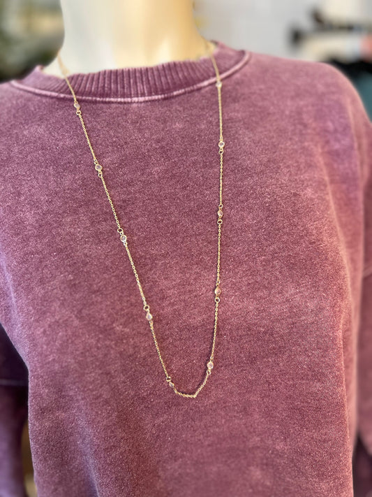 Long Gold chain w/ rhinestone details